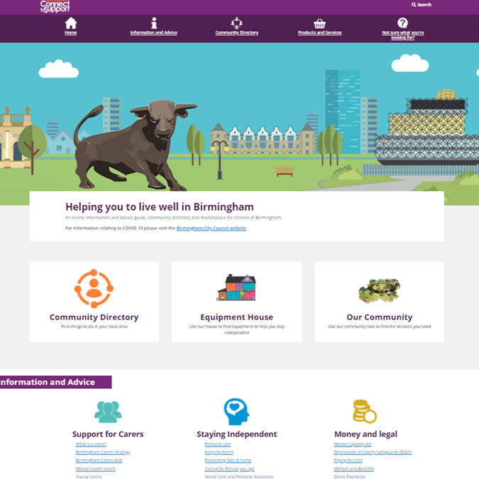 Image of the home page of a client website